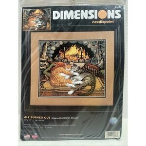 Dimensions Needlepoint 20007 ALL BURNED OUT Charles Wysocki Sealed Cats
